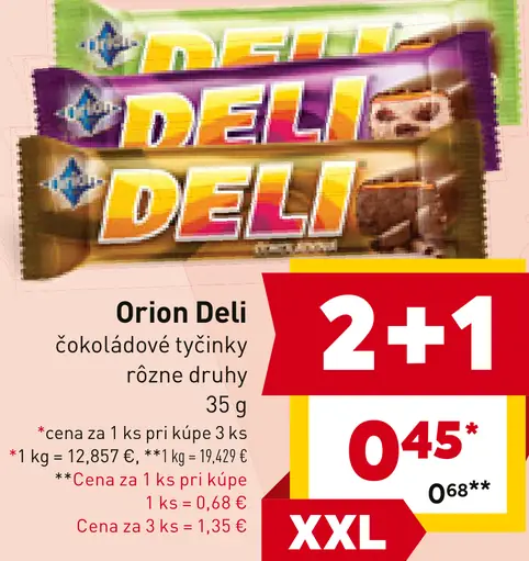 Orion Deli čokoládové tyčinky rôzne druhy