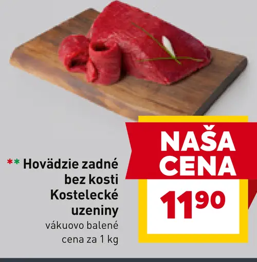 Hovädzie zadné bez kosti Kostelecké úzeniny