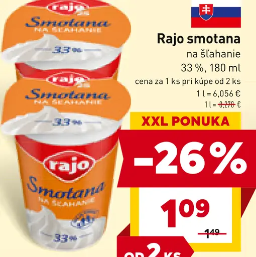 Rajo smotana na šľahanie