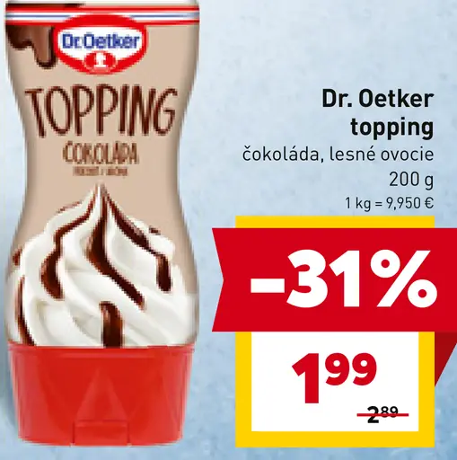 Dr. Oetker topping čokoláda, lesné ovocie