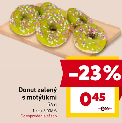 Donut zelený s motýlikmi
