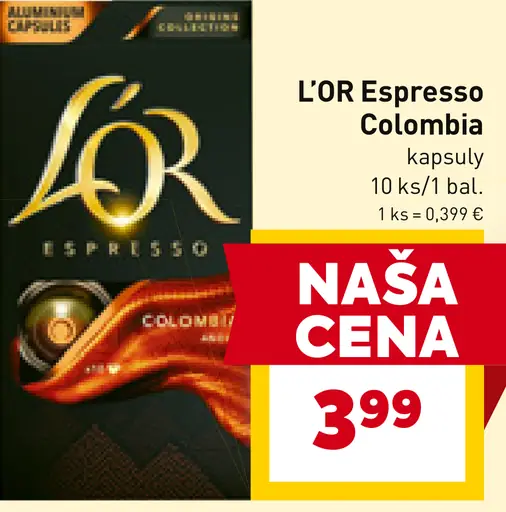 L'OR Espresso Colombia kapsuly