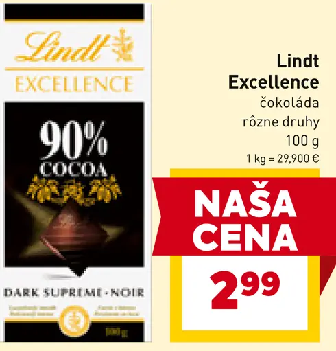 Lindt Excellence čokoláda