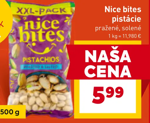 Nice bites pistácie pražené, solené