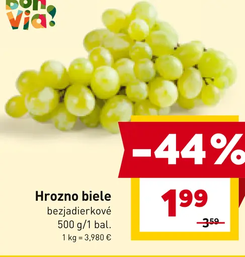 Bon Via hrozno biele bezjadierkové