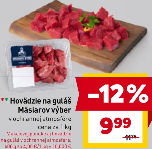 Hovädzie na guláš Mäsiarov výber