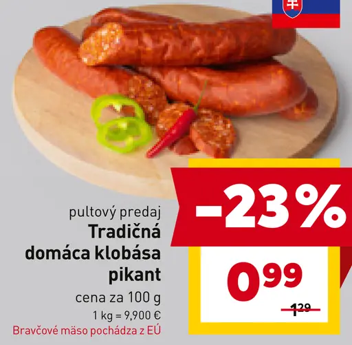 Tradičná domáca klobása pikant