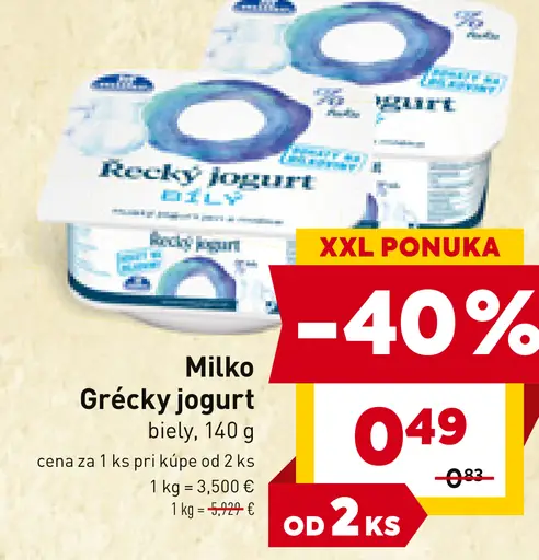 Milko Grécky jogurt biely