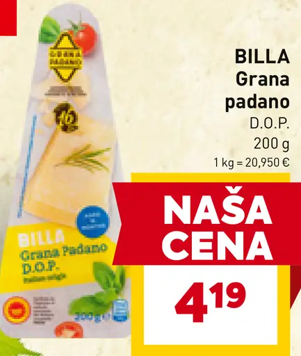 BILLA Grana padano D.O.P.