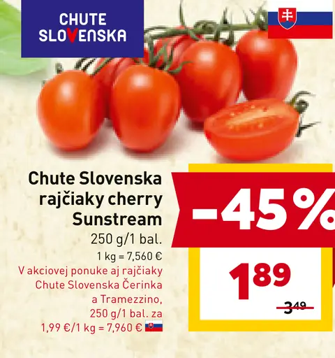 Chute Slovenska rajčiaky cherry Sunstream