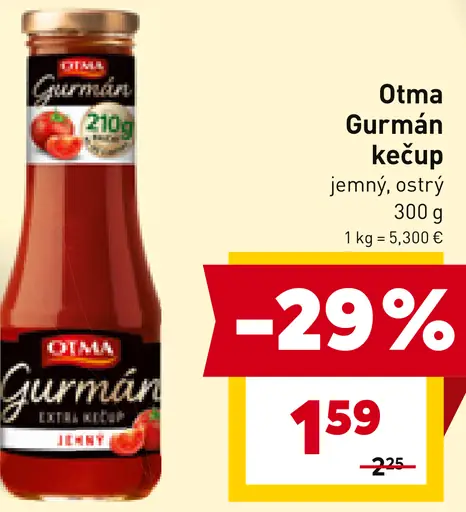 Otma Gurmán kečup jemný, ostrý