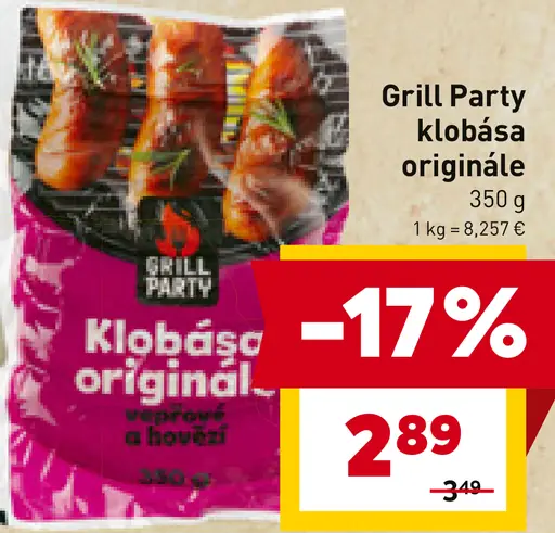 Grill Party klobása originálne