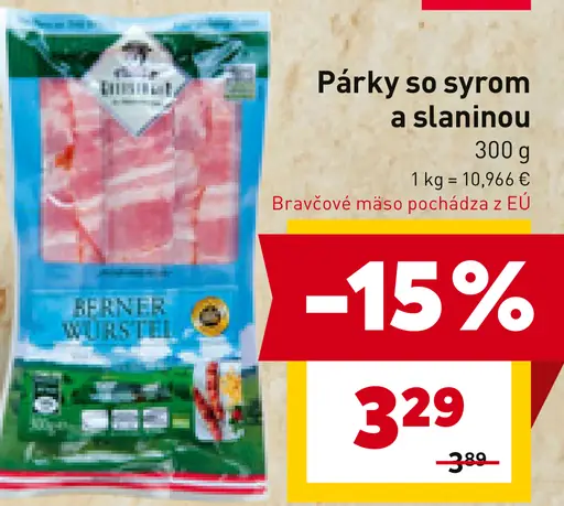 Párky so syrom a slaninou
