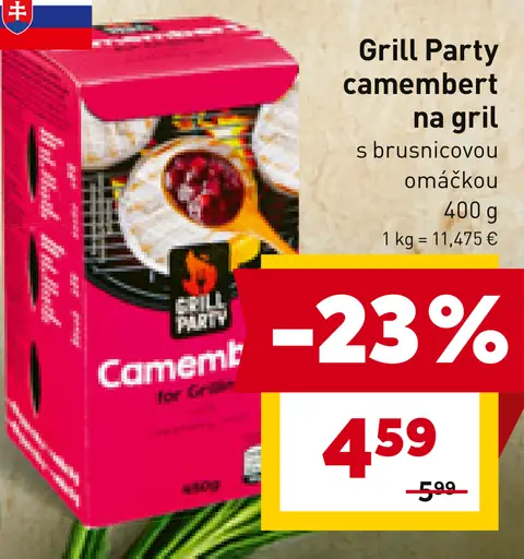 Grill Party camembert na gril s brusnicovou omáčkou