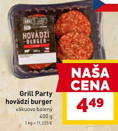 Grill Party hovädzí burger