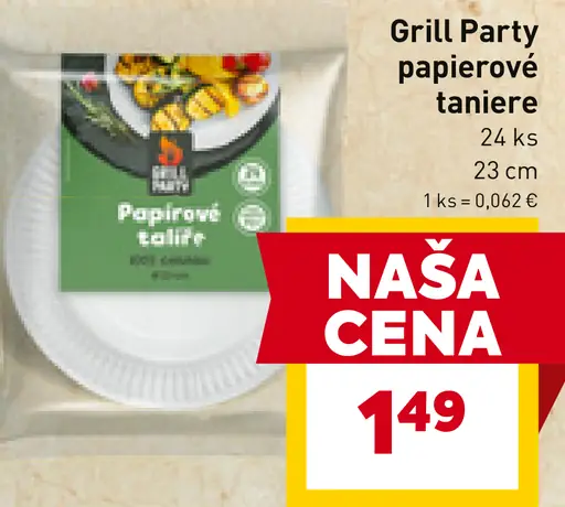Grill Party papierové taniere