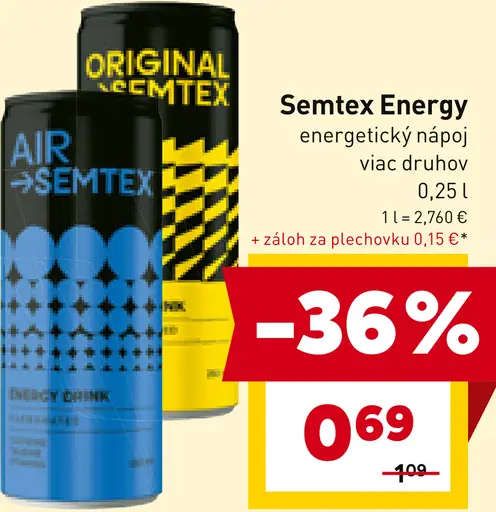 Semtex Energy energetický nápoj plechovka