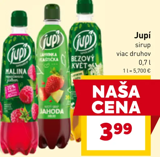 Jupí sirup viac druhov