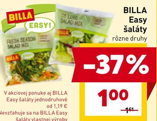 BILLA Easy šaláty