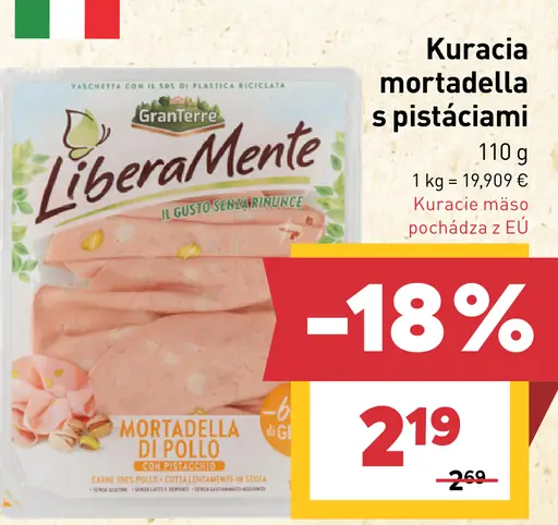 Granterre kuracia mortadella s pistáciami
