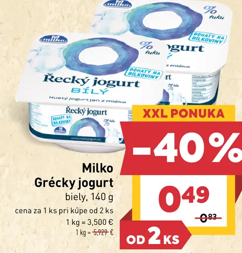 Milko Grécky jogurt biely