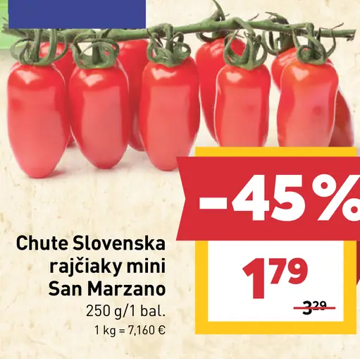 Chute Slovenska rajčiaky mini San Marzano