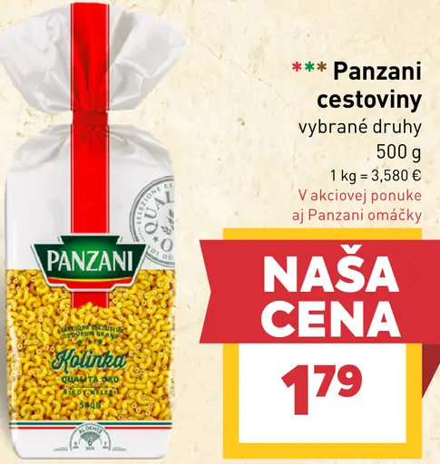 Panzani cestoviny bezvaječné