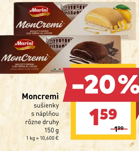 Moncremi sušienky s náplňou