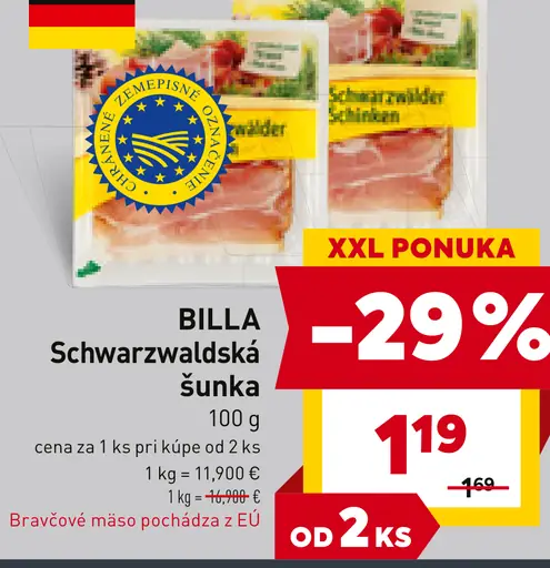 BILLA Schwarzwaldská šunka