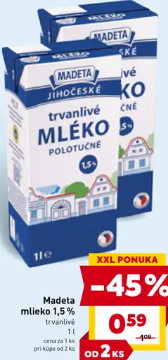 Madeta mlieko 1,5%