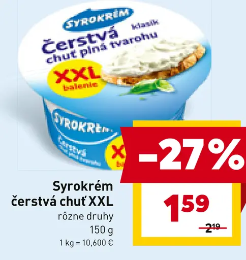 Syrokrém čerstvá chuť XXL