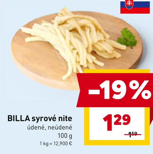 BILLA syrové nite údené, neúdené