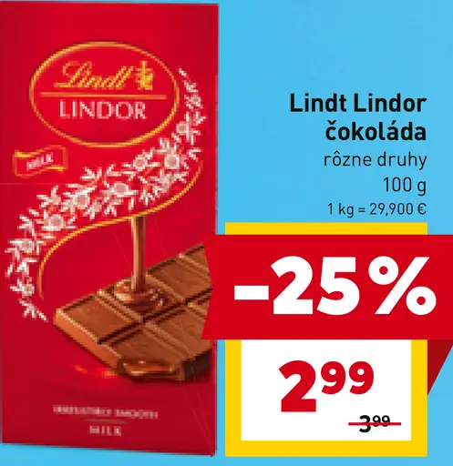 Lindt Lindor Horká čokoláda s jemnou náplňou