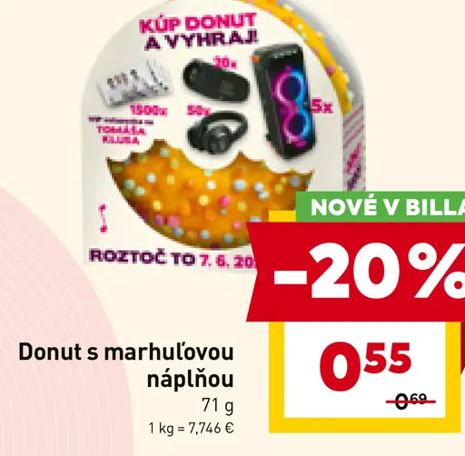 Donut s marhuľovou náplňou