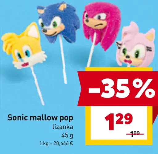 Sonic mallow pop lízanka