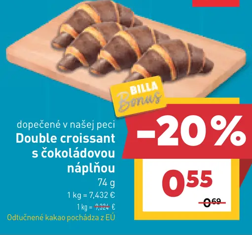 Double croissant s čokoládovou náplňou