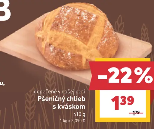 Pšeničný chlieb s kváskom