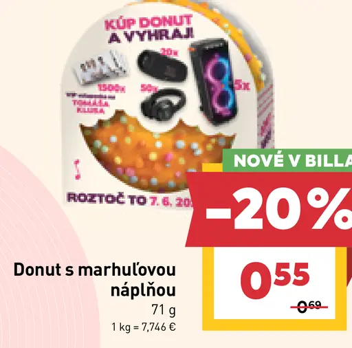 Donut s marhuľovou náplňou