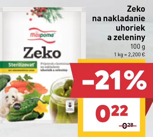 Zeko na nakladanie uhoriek a zeleniny