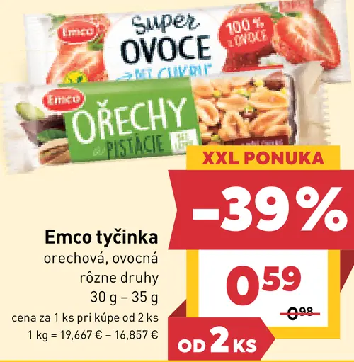 Emco Ovocná tyčinka s jahodami