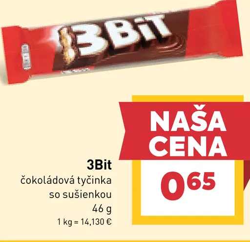 3Bit čokoládová tyčinka so sušienkou