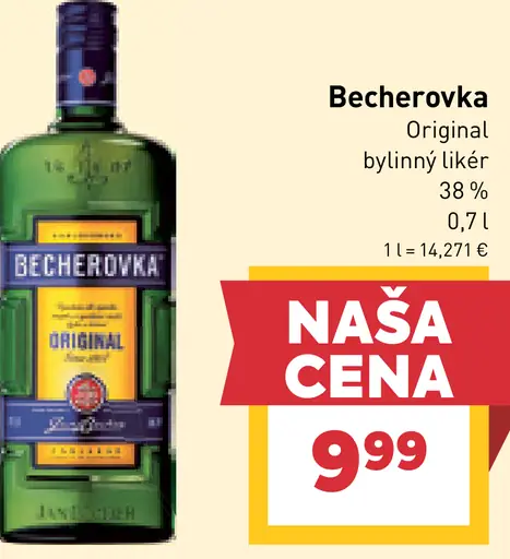 Becherovka Originál bylinný likér 38%