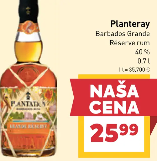 Planteray Grande Réserve Barbados rum 40%