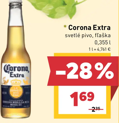 Corona Extra Pivo výčapný ležiak svetlý