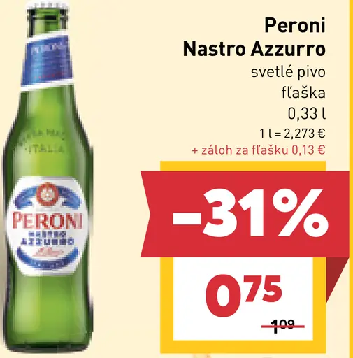 Peroni Nastro Azzurro svetlé pivo