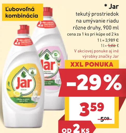 Jar tekutý prostriedok na umývanie riadu