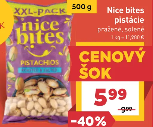 Nice bites pistácie pražené, solené