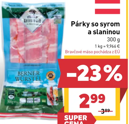 Párky so syrom a slaninou