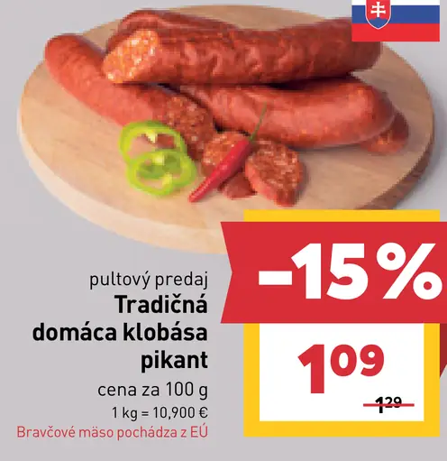 Tradičná domáca klobása pikant