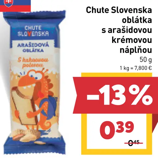 Chute Slovenska oblátka s arašidovou krémovou náplňou